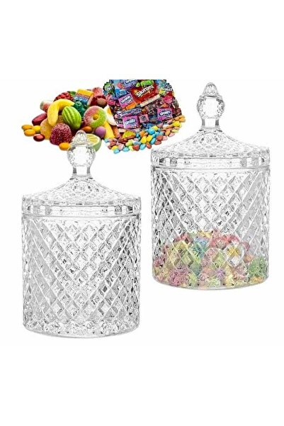 Generic VPHome 2-Piece Glass Candy & Biscuit Storage Jars with Lids – 300ml E...