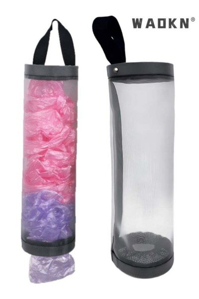 Generic 2 Packs Plastic Bag Holder, Grocery Bag Holder Mesh Hanging Storage B...