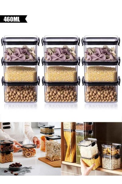 Generic 9Pcs Airtight Food Storage Containers Kitchen Canisters for Kitchen C...