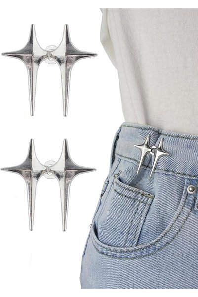 Hannea 2 Pairs Adjustable Waist Button for Unfit Pants, Jeans Tightening Clip...