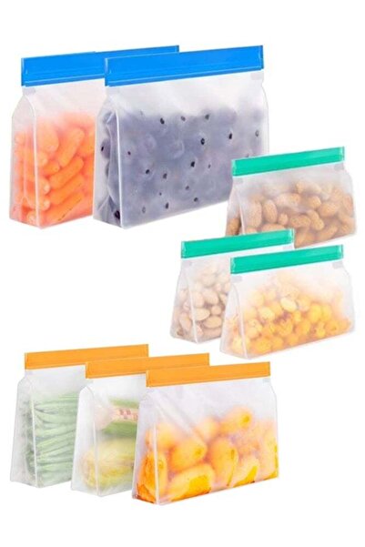 Generic 8-Pack Reusable Food Storage Freezer Bags - BPA-Free Leakproof Zipper...