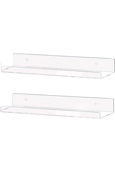 Generic ARS Clear Acrylic Floating Wall Shelves 15 Inch, 2 Pack - Invisible W...