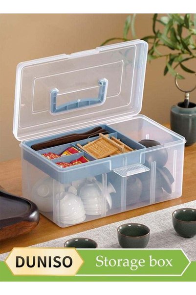 Generic Transparent Plastic Storage Box, Multifunctional Portable Double-Laye...