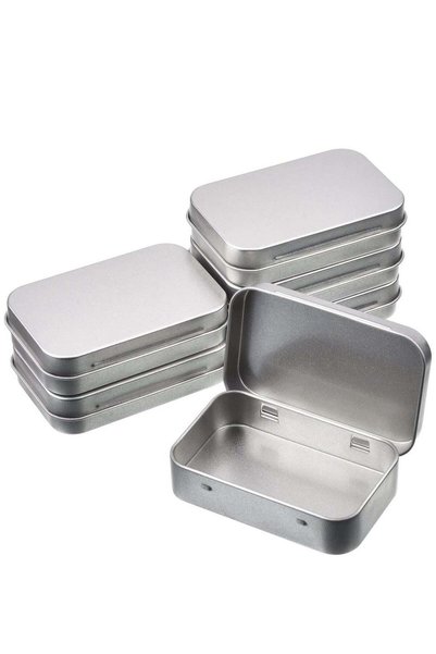 Generic 6 Pack Metal Tins Container Rectangular 3.75 x 2.45 x 0.8 Inch Mini T...
