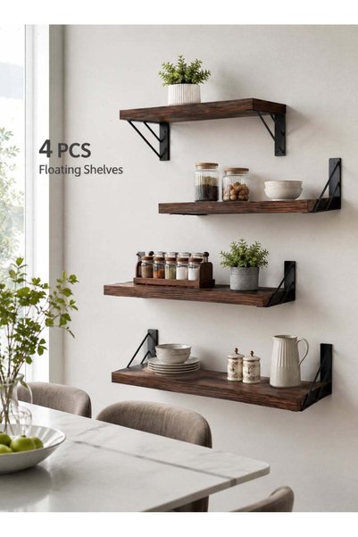 Generic Floating Shelf Wall Wood Shelves, Wall Decor Storage, Display Mounted...