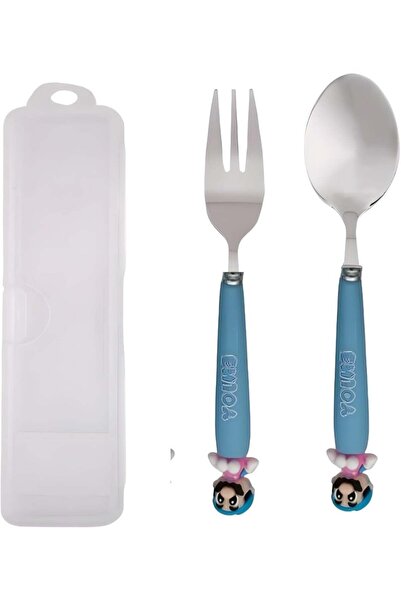 Generic Arcade Adventure Kids Cutlery Set with Case - 2-Piece Stainless Steel...