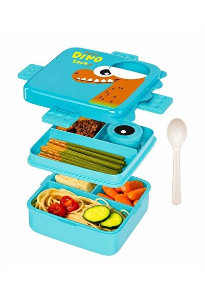 Generic 1590ML Kids Lunch Box, Double Layer Bento Box with Sauce Cup & Spoon,...