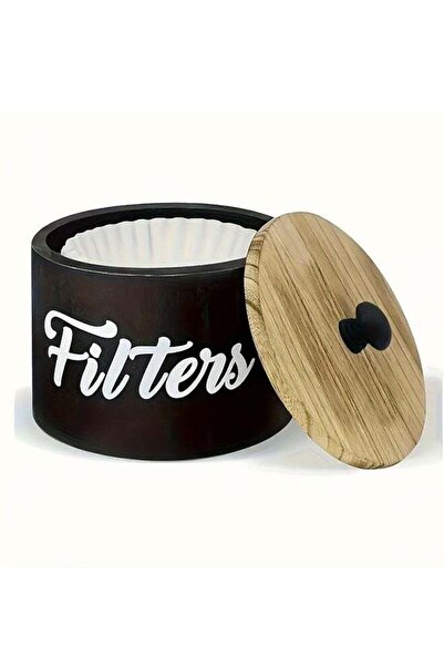Generic 1pc Black Coffee Filter Holder - Wooden Case Storage Container Basket...
