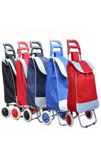 Generic 1Pcs Random Color Folding Essential Shopping Trolley Fabric Luggage B...