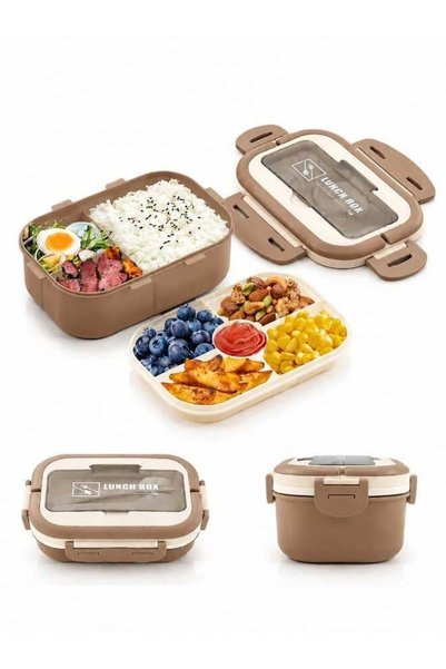 Generic Lunch Box 2-Tier Compartment - Leak Proof Plastic Bento Box with Spoo...