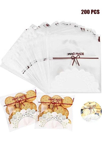 Generic 200Pcs Self-adhesive Cookie Bags, 5.5x5.5Inch Clear Treat Bags DIY Pl...