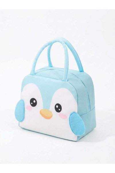 Generic Mobcos Penguin Sky Blue Large Capacity Insulated Lunch Bag | Waterpro...