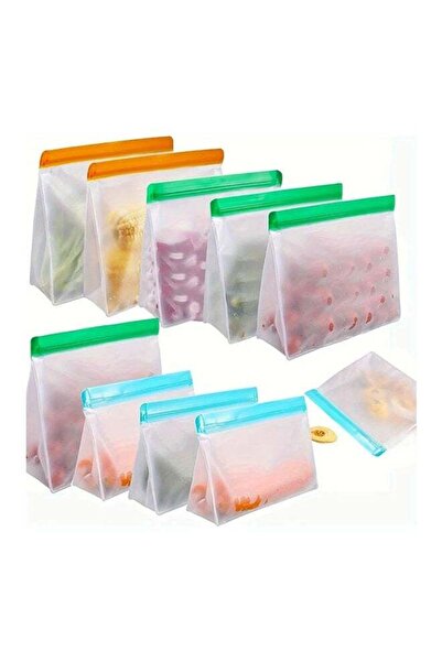 Generic Reusable Gallon Food Storage Bags - 10 Pack Reusable Gallon Freezer B...
