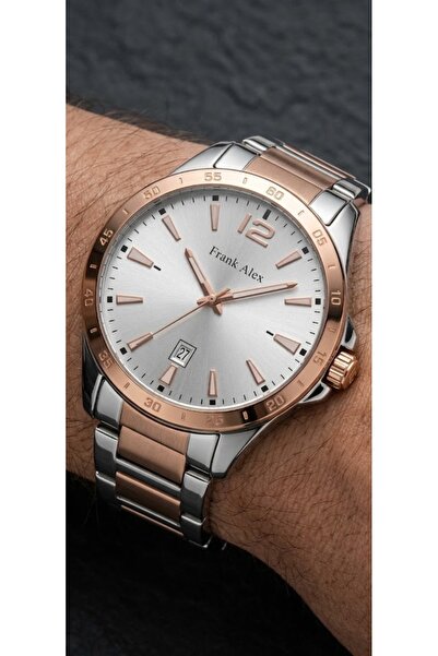 Frank Alex Fa.13298Tm.04 Men's Steel Wristwatch with Calendar