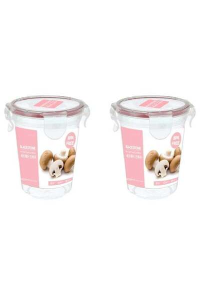Generic Round Food Container 450ml 2Pc Set Airtight Lid for Cookies Candy Sna...