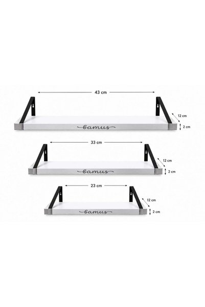 Generic Floating Wall Shelves Set of 3 White Color – Modern Wall Mounted MDF ...