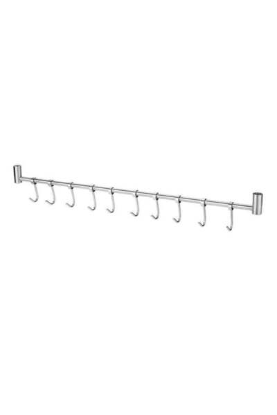 Generic 10-Hook Wall-mounted Hanger Silver 580x18x40mm
