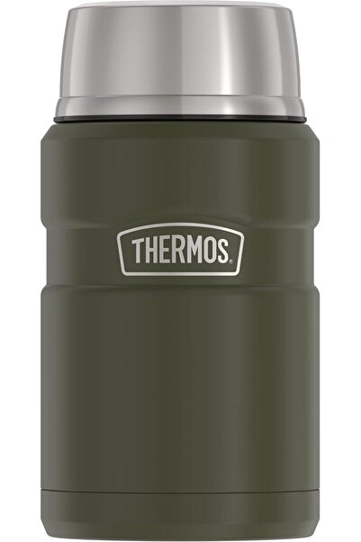 Generic THERMOS STAINLESS STEEL VACUUM INSULATED ARMY GREEN JAR 710ML, SK3020...