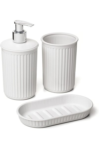 Generic Tatay Bathroom Accessory Set - White Pergamon