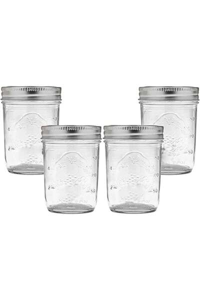 Generic Beibi Wide Mouth Mason Jars 500 ML Non Slip Jar - Set of 4 Pcs