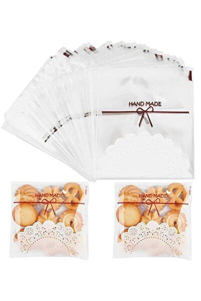 Generic 200 PCS Self Adhesive Plastic Cookie Bags, Bowknot Clear Treat Bags f...
