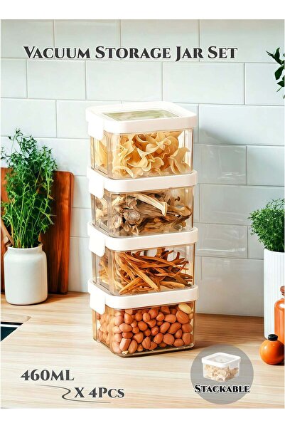 Generic 4Pcs 460ml Airtight Food Storage Containers Set ,Kitchen Storage Jars...