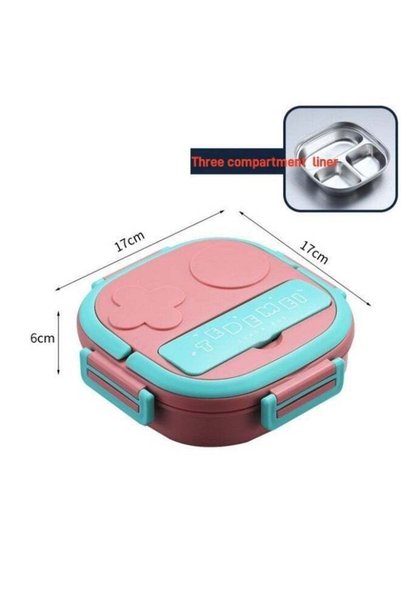 Generic Kids 3 Compartment 304 Stainless Steel Lunch Box, Leakproof Divided I...