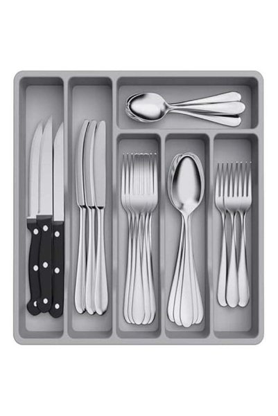 Generic Silverware Drawer Organizer Tray, Plastic Cutlery Storage for Kitchen...