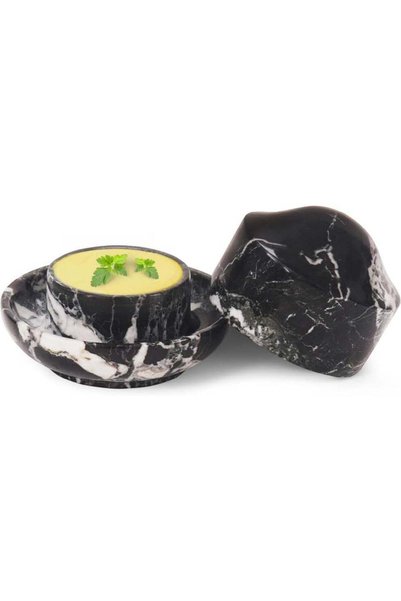Generic Marble Butter Keeper 3" Inches Black Mini Butter Natural Stone Butter...