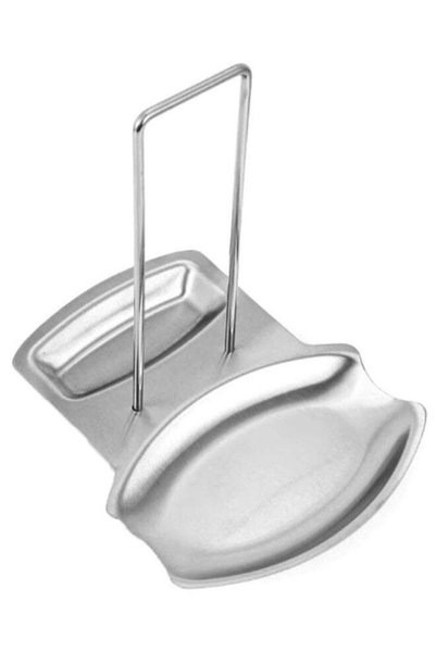 Generic Pan Pot Rack Cover Lid Rest Spoon Stand Silver 19cm