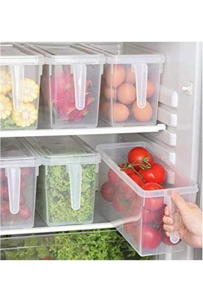 Generic 6-Piece Fridge Plastic Food Storage Containers With Lids Clear