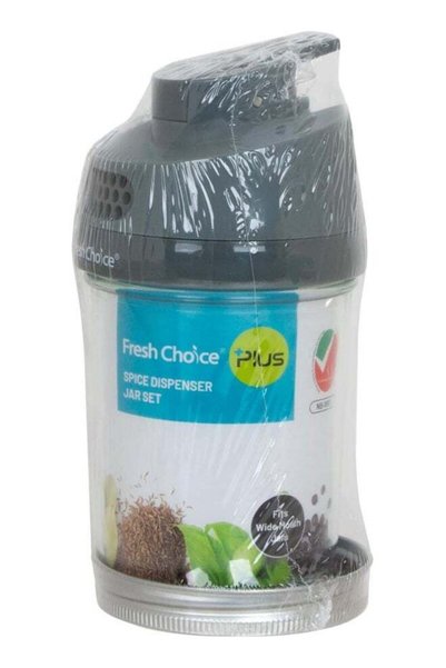 Generic Fresh Choice Spice Dispenser Jar Set 3 Way Lid 350 ml Mason Jar