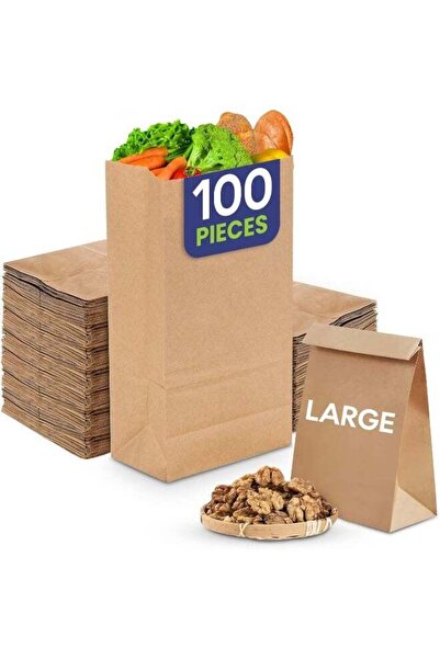 Generic SNH Packing SOS Paper Bag No 12 Large, Party Bags Lunch Flat Bottom G...