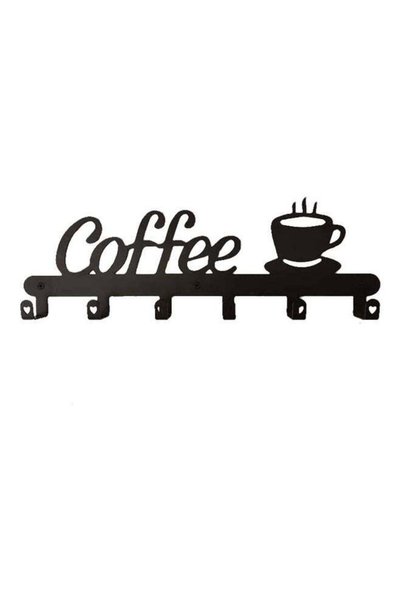 Generic Metal Coffee Mug Holder Black 26.00x3.00x11.50cm