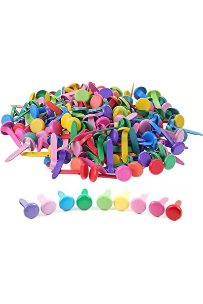 Yelajoy 100 Pcs Colorful Mini Metal Brads for Paper Crafts, Sturdy Lightweigh...