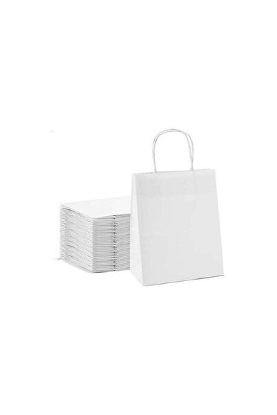 Generic Kraft Paper Bag White Twisted Handle 28x22x12cm Paper Party Bags Hen ...