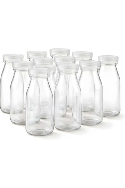 Generic 12-Pcs 200ml PLASTIC JUICE BOTTLES Clear REUSABLE DRINK CONTAINERS Le...