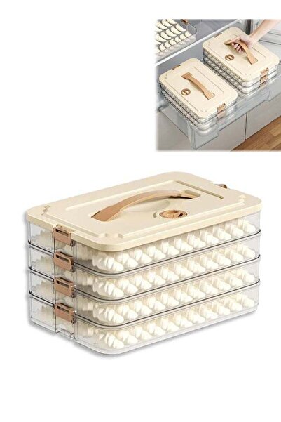 Generic 4-Layer Food Storage Container, Stackable Fridge Freezer Crisper Stor...