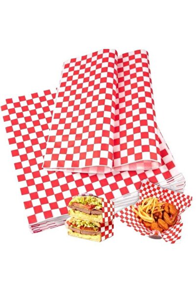 Generic 100 Pcs Checkered Dry Waxed Deli Paper Sheets, 30 x 30cm Sandwich Wra...