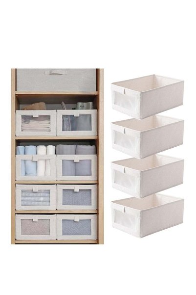 Generic Linen Closet Organizers And Storage, 4 Pack Closet Storage Bins Linen...