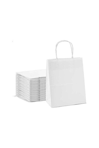 Generic Kraft Paper Bag White Twisted Handle 32x28x16 cm Paper Party Bags Hen...