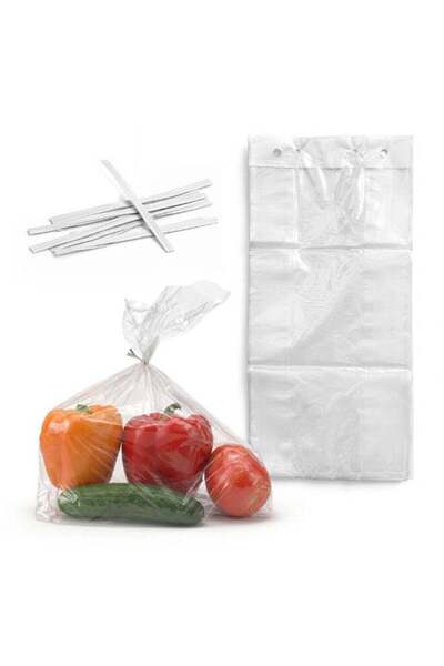 Generic Duravel 20x46 cm Food Storage Clear Plastic Cellophane 50 Bags with 3...