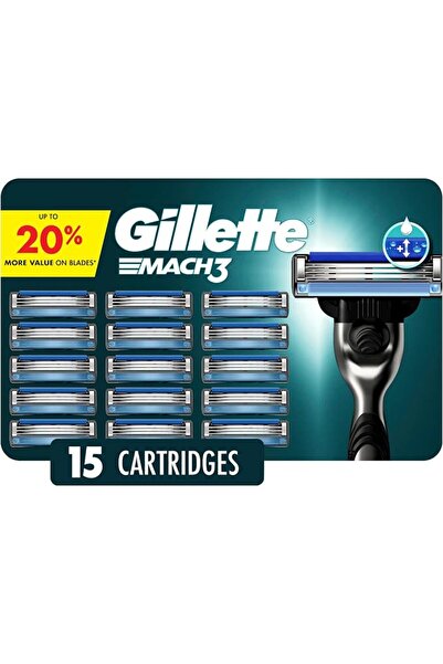 Gillette شفرات حلاقة ماك3 للرجال، 15 شفرة حلاقة بديلة