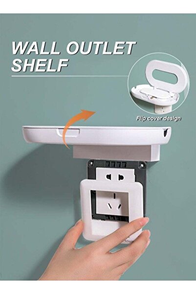 Generic Wall Outlet Shelf,Socket Storage Rack,Wall Mounted Set-top Box Organi...