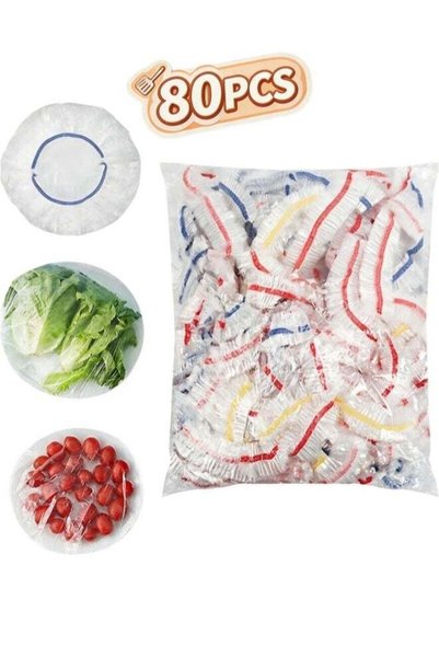 Generic 80 PCs Fresh Keeping Bags, Food Covers Plastic Wrap Cover Elasticated...