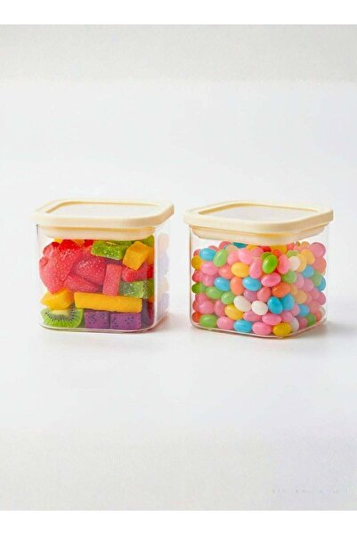 Generic Set of 2- 900ML Borosilicate Square Glass Storage Jar with Air tight ...