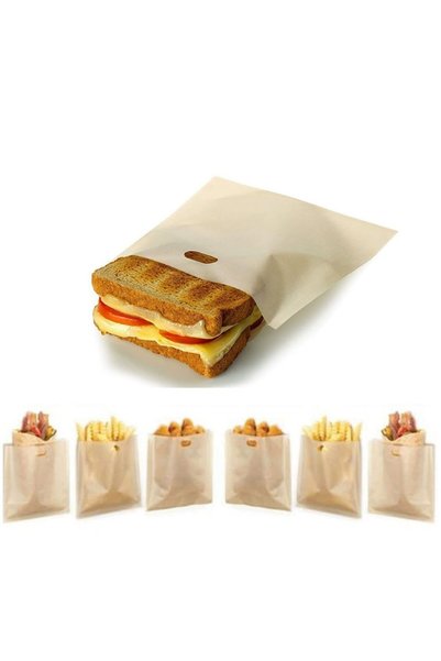 Generic 6PCS Reusable Non-Stick Toast Bags Heat-resistant Easy to clean Suita...