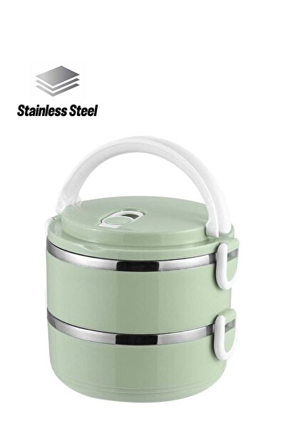 Generic 2-Layer Insulated Bento Lunch Box Green