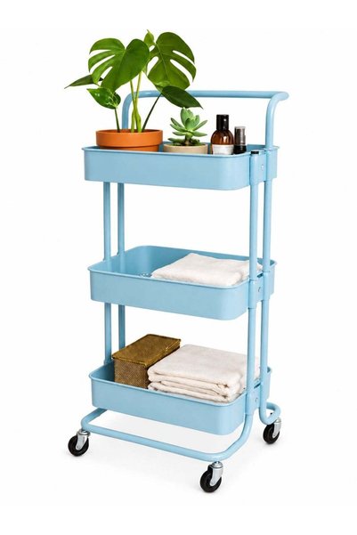 Generic 3 Tier Metal Utility Multipurpose Trolley Organizer Cart With Wheels ...