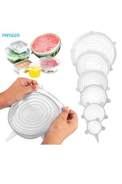 Generic 6pcs Silicone Stretch Lids, Universal Food Bowl Covers, Reusable Food...